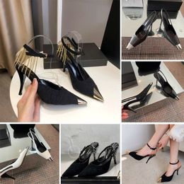 Женские сандалии кожаные единственные дизайнер высокие каблуки черные розовые алмазные цепные украшения банкетные женские туфли шелковые свадьбы сексуальные формальные тапочки