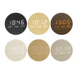 Wall Clocks 7.5" Digital Clock Temperature Date Day 12/ Silent USB Electronic Desk For Bedroom Office Kitchen RoomWall