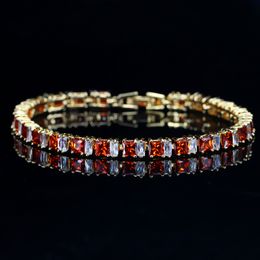 Style Jewellery Hot Selling Environmental Protection Copper Plating Real Gold Zircon Bracelet Inlaid Zircon Gem Jewellery Manufacturer