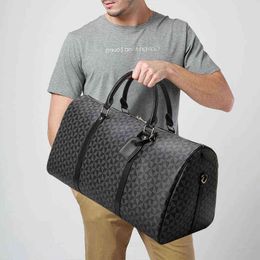 Fashion Waterproof duffel Bag Fitness Handbag for Men Leather Shoulder Bag Business Large Travel Tote Luggage for Male 220630