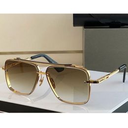 2022 Vintage Sunglasses square Women's Sun glasses Fashion Designer Shades Luxury Golden Frame Sunglasses UV400 Gradient Mach Six DITA