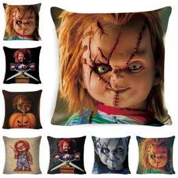 Cushion/Decorative Pillow Horror Movie Art Works Printed Pillowcase Car Sofa Decoration Halloween Home Linen Cushion CoverCushion/Decorative