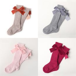 Fashion Baby Socks Stockings For Toddler Velvet Bowknot Winter Children's Warm Cotton Sock 1053 E3