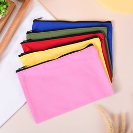 Colourful Canvas Makeup Cosmetic Bags Pouch With Zipper Pencil Pen Pouch Case DIY Craft Bags for DIY Craft 21cmx14cm LX4732