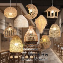 Pendant Lamps Chinese Rattan Chandelier East Retro Creative Bamboo Art Restaurant Pot El Homestay Decorative LightsPendant