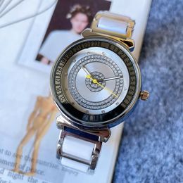 Fashion Luxury Ladies Watch Women Brand Designer 36mm Diamond Dial Watch Leather Steel Strap Ladies Quartz Clock Christmas Valentine's Day