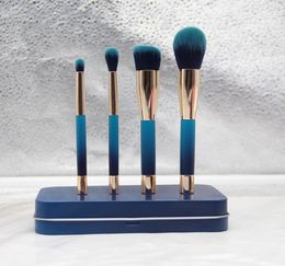 PONY EFFECT MINI Magnetic Brush set -4pcs brushes & Metal Box- High Quality Beauty makeup Blender