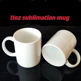 11oz/320ml Sublimation blank Mug with handle Personalised heat transfer Ceramic DIY white water cup Party Gift beverage spot wholesale