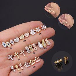 16g jewelry NZ - Stud Unusual Piercing 16G Stainless Steel Earrings For Women Jewelry 2022 Trend Heart Cross Arrow Wing Crown StudStud