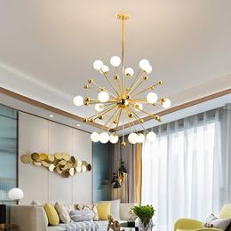 Pendant Lamps Nordic Lamp Gold Led Lights Glass G4 Hanging Lustres Living Room Refectory Modern Fixtures AC90-260VPendant