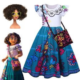 Girls Encanto Charm Dresses Carnival Summer Children Princess Mirabel Dress Birthday Party Role Play Costume Kids Prom Gowns 220521