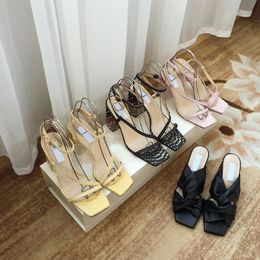 Ladies Luxury Designer Formal Party Wedding Shoes Brand Sandals Stilettos 8.5cm Crystal Summer Outdoor Platform Sandals Size 34-41