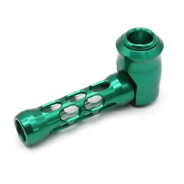 Hollow Prometheus Aluminium Alloy Smoking Pipes Tobacco Pipe Wax Dry Herb Holder with Glass Tube metal cigarettes smoke accessories