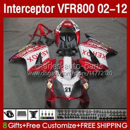 Bodywork For HONDA Interceptor VFR 800 VFR800 RR CC 800RR 02-12 Body 129No.51 800CC VFR800RR 02 Red white 2002 2003 2004 2005 2006 2007 VFR-800 08 09 10 11 12 Fairings