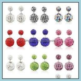 Stud Earrings Jewelry Top Grade Sier Earring Fashion Shambhala Double Ball For Women Girl Wholesale 0264Wh Drop Delivery 2021 Nuspt