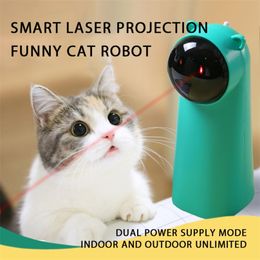 Automatic Cat Toys Interactive Smart Teasing Pet LED Laser Funny Handheld Mode Electronic for All Cats 220510