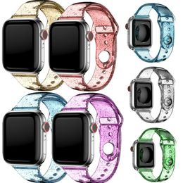 Bling Clear Silicone Wrist Band Strap Bracelet for Apple Watch Series 7 6 5 4 3 2 SE iWatch 40mm 41mm 45mm
