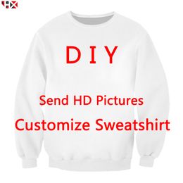 DIY Personalised Design Sweatshirts Men Women 3D Print Own Picture Star Singer Anime Cartoon Harajuku Style Sweatshirt Top S261 220707