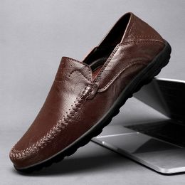 Leather Men Shoes Casual Slip on Formal Loafers Men Moccasins Italian Driving Shoes Lightweight Soft Comfortable Walking Shoes