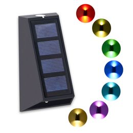 Hot Selling Solar Wall Washer Light Ip65 Waterproof Multicolor Discoloration Courtyard Garden Walkway Path
