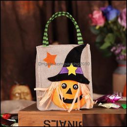 Other Festive Party Supplies Home Garden New Festivel Halloween Pumpkin Witches Gift Bag C Dhssr