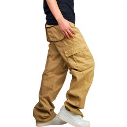 Men's Pants Drop 2022 Autumn Men Cargo Multi-pockets Baggy Casual Trousers Overalls AXP206