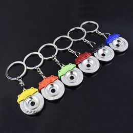 Metal Keychain Creative Brake Disc Wheel Keychains Key Chain Pendant Car Modification Discs Keyring Luggage Decoration Accessories