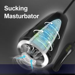 10 Modes Automatic Male Masturbator Sucking Vibrating Delay Lasting Trainer Silicone sexy Toys For Men Blowjob Masturbation Cup