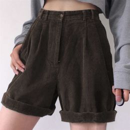 Shorts Women High Waist Vintage Boyfriend Style Casual Solid Streetwear Plus Size Ladies 210702