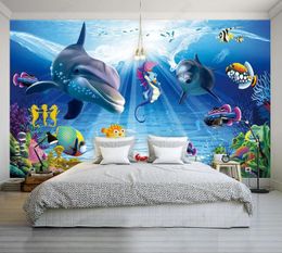 bedroom home 3D Murals Wallpaper Underwater world 3D background wall living room decorations
