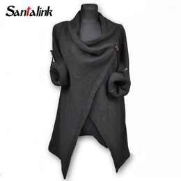Wholesale-Santalink Autumn Winter Cardigan Women Long Sleeve Solid Plus Size One Button Slim Shrug Knitted Sweater Tops