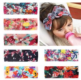 Children's printed knotted hairbands European and American rabbit ears headbands simple Bohemian fashion hair accessories