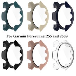 PC Shell Tempered Glass Watch Case Cover For Garmin Forerunner255 255S Smart Watchband Accessories All-in-One Full Coverage