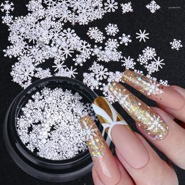 Nail Glitter Year Snowflakes Sequins For Nails Flakes Christmas White Snow Gel Paillette 3D Stickers Manicure Decoration BE1980 Prud22