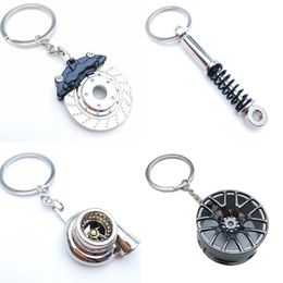 Keychains Trendy Car Components For Men Boys Punk Brake Gear Turbine Wheel Hub Keychain Charms Key Chain Fashion JewelryKeychains