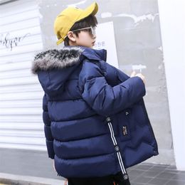 Warm Winter Jackets for Boy Kids 12 13 Years Old in Boys Jackets Coats Winter Snowsuits Teenage Hooded Warm Lined Outerwear LJ201203