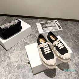 Canvas Casual Shoes Luxury Designers Women 4.5CM Height Increasing Shoe Web Stripe Rubber Sole Stretch Cotton Low-top Sneake