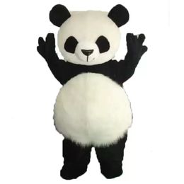 2022 Halloween Long Hair Big Panda Mascot Costume Top Quality Cartoon Animal Anime theme character Adults Size Christmas Birthday Party Outdoor Outfit