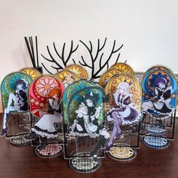 Keychains Game Genshin Impact Albedo Zhongli Kazuha Kamisato Ayato Tartaglia Stand Acrylic Figure Scaramouche Venti Xiao Model Plate DecorKe