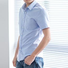Men's Casual Shirts JWPFD Spring/summer Oxford Shirt Short-sleeved Cotton Shirt1