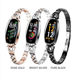 h8 watch Australia - selling H8 Smart Wristband Watch Women Waterproof Heart Rate Monitoring Bluetooth Fitness Bracelet Smartwatch whole For An243s