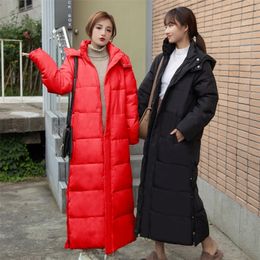 Overcoat Winter Coat Women X-Long Hooded Warm Parkas Thick Winter Jacket Female Snow Wear Coat Outwear Plus Size 3XL Orwindny 201126