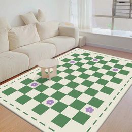 Carpets Checkerboard Solid Colour Large Area Rugs For Living Room Non-slip Mat Soft Bedside Rug Girl Bedroom Decor Kid Play MatCarpets
