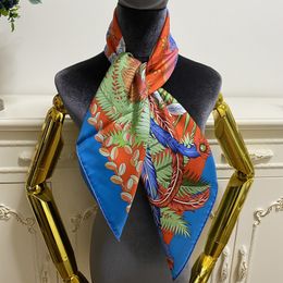 Women's square scarf scarves good quality 100% twill silk material print floral phoenix pattern size 90cm- 90cm