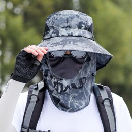 Outdoor Bergsteigen Sonnenhut Eimer Hüte Sommer Angeln Gesichtsbedeckende atmungsaktive Sonnenschutzkappe Maske