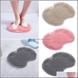 Bath Brushes Sponges Scrubbers Bathroom Accessories Home Garden Mtifunction Shower Foot Scrubber With Suction Cups Soothes Dhjuv