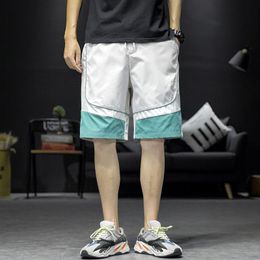 Men's Shorts Summer Korean Fashion Track For Men Casual Elastic Waist Colorblock Short Pants Running Sports Basketball SweatpantMen's