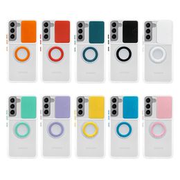 Ring Holder Case Kickstand Clear Cases with Slide Camera Cover Samsung Galaxy S22 Plus S21 Ultra FE A32 5G A52 A72 A12 A02S