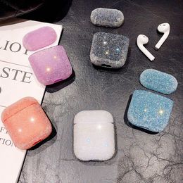 Luxury Crystal Bling Candy Colour Earphone Case For AirPods 2 1 Pro Cases Diamond Neon Hard PC Wireless Earphone Charging Box Cover Coque