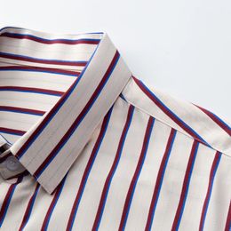 new Cotton Men's Shirts Luxury Short Sleeve Vertical Striped Casual Male Dress Shirts Summer Jacquard Simple Man Shirts